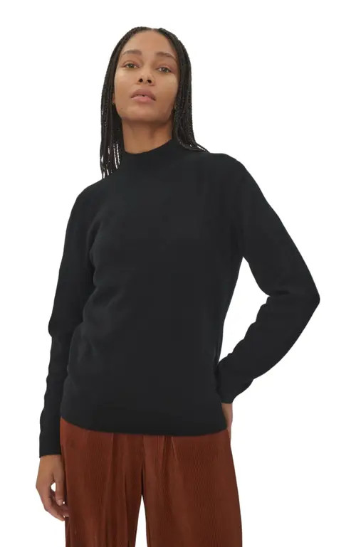 GOBI Mongolian Cashmere Essential Cashmere Mock Neck Sweater in Black at Nordstrom, Size Small Eu | Nordstrom
