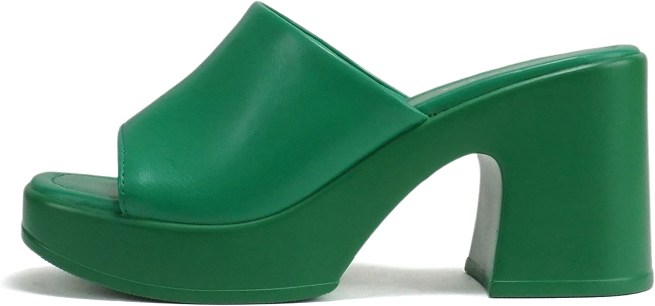 Soda “TYPO” ~ Women Open Square Toe Single Band Upper High Unit Block Heel Slide In Sandal | Amazon (US)