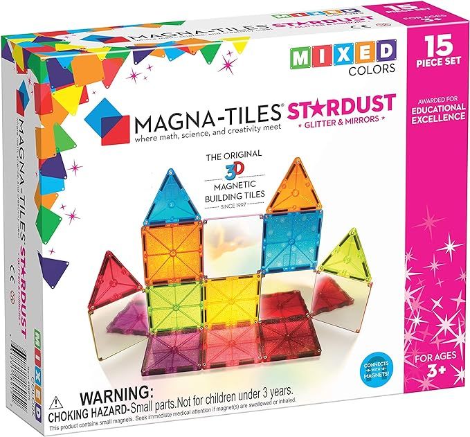 MAGNA - TILES Stardust Set, The Original Magnetic Building Tiles for Creative Open-Ended Play, Ed... | Amazon (US)