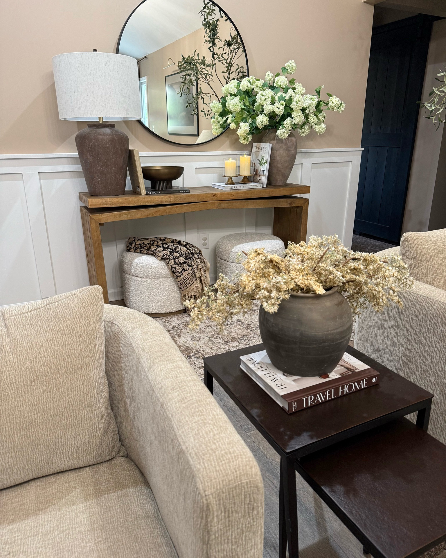 Console Table Refresh with Amazon Finds

Follow @farmtotablecreations on Instagram for more home styling ideas.

Gave my console table a fresh new look with several Amazon finds, including these gorgeous hydrangea stems, hurricane candle holders, and a beautiful ribbed decorative metal bowl. I used a total of 8 hydrangea stems in the vase for a fuller, more elevated look. Loving how these warm neutral pieces came together to create such a cozy and collected feel.

#consoletable #entrywaydecor #amazonhome #hydrangeas #hurricanecandleholders #decorativebowl #homedecor

#LTKHome #LTKSaleAlert

#LTKSeasonal #LTKHome #LTKSaleAlert