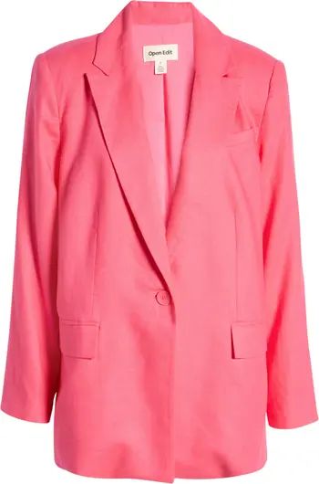 Open Edit Oversize Linen Blend Blazer | Nordstrom | Nordstrom