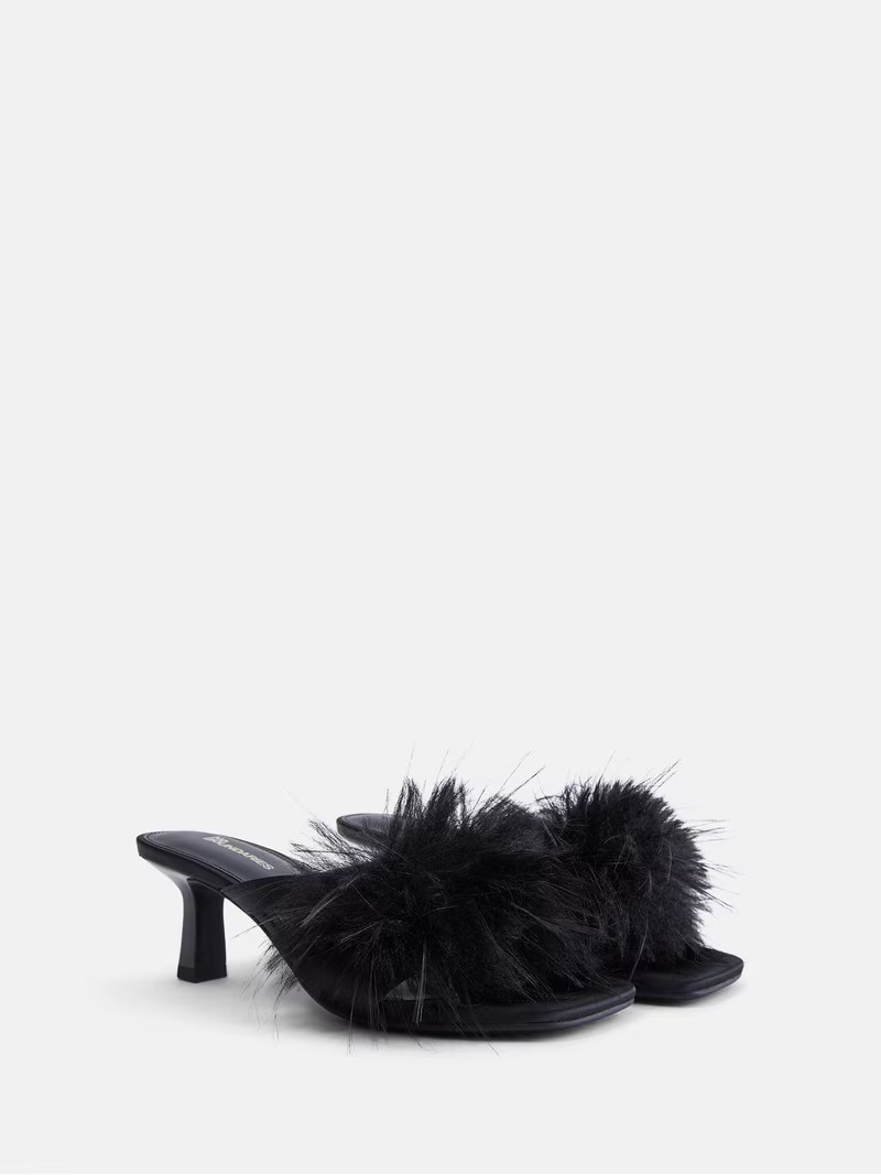 No Boundaries Women's Faux Feather Dress Heels | Walmart (US)