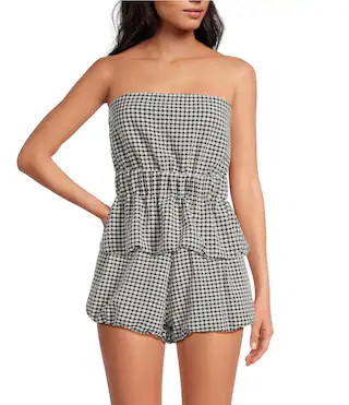 Chelsea Gingham Strapless Bubble Hem Coordinating Blouse | Dillard's