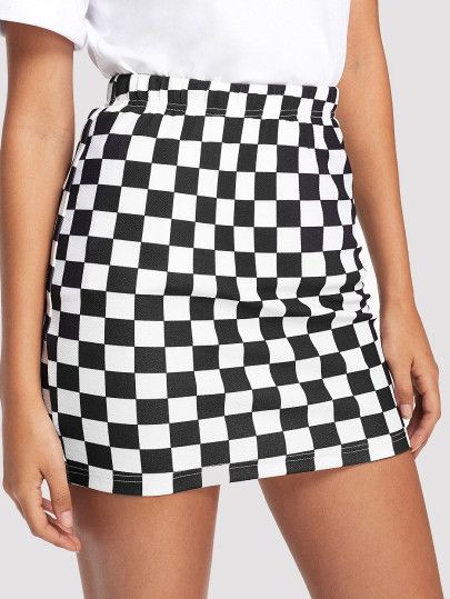 Plaid Print Bodycon Skirt | SHEIN