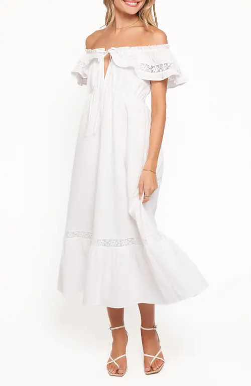 Petal & Pup Janelle Off the Shoulder Dress in White at Nordstrom, Size X-Small | Nordstrom