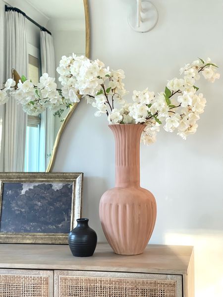 New arrival fluted vase!  Love this collection from Crate & Barrel!  

Vases, entryway decor, faux cherry blossoms, spring blooms, spring decor, vintage inspired art 