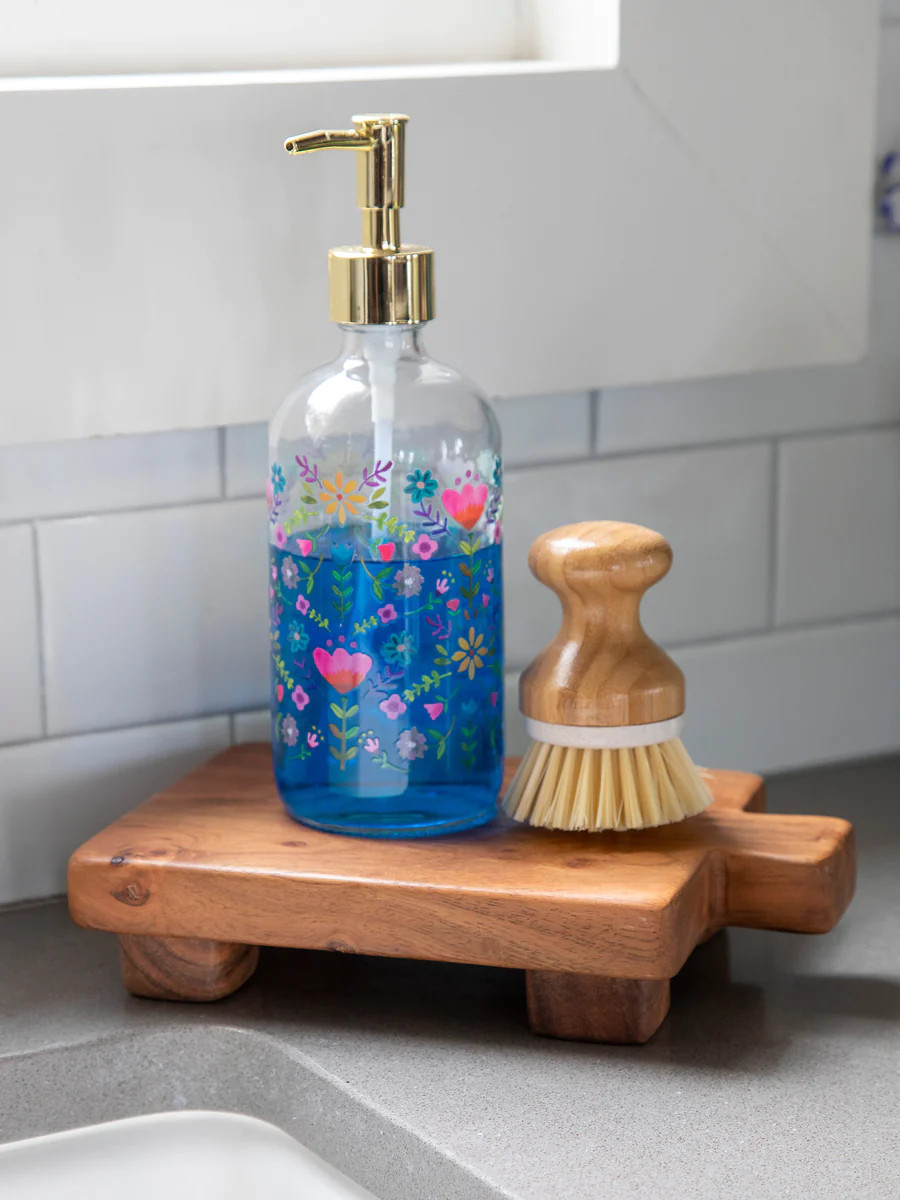 Glass Soap Dispenser - Floral Border | Natural Life