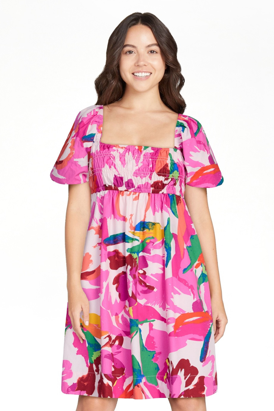 Free Assembly Women's and Women's Plus Puff Sleeve Peasant Mini Dress, Sizes XS to 4X | Walmart (US)