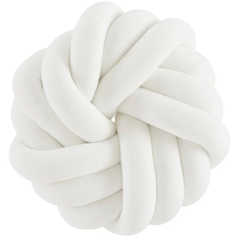Stylehouse 14" x 14" White Mila Knot Decorative Pillow | Walmart (US)
