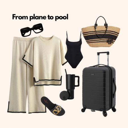 From plane to pool. Travel outfit. Travel style. Co-ORD. Carry on. Basket bag. Swimsuit. Sunnies. Valentino.



#LTKtravel #LTKunder100 #LTKFind