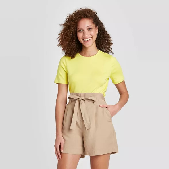 Women's Slim Fit Short Sleeve Fitted T-Shirt - A New Day™ | Target