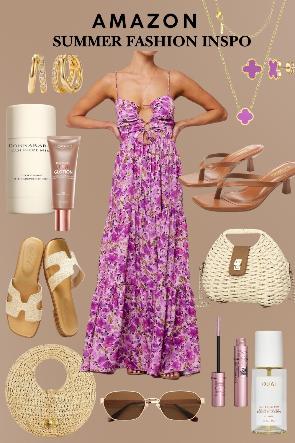 Summer Fashion Inspo and it’s all from AMAZON!! 

Start with a gorgeous base piece, then Mix & Match accessories for THE PERFECT summer outfit! 
☀️🌻💛




#amazon fashion inspo
#amazon finds 
#amazon outfit 
#amazon style 
#affordable fashion
#amazon accessories
#amazon sunglasses
#amazon handbag
#amazon jewelry 
#the look for less
#designer look alike 
#designer look for less 
#straw handbag
#small tote handbag
#gold jewelry 
#gold drop earrings
#stacking bracelets
#h sandals
#flat sandals
#heeled sandals 
#brown sandals 
#kitten heels 
#raffia sandals 
#nude sandals 
#strappy heels 
#bronzing drops
#lumi glow 
#donna Karen cashmere mist deodorant 
#loreal mascara 
#ouai hair and body mist 
#clover jewelry 
#purple jewelry 
#floral maxi dress 
#cut out maxi 
#sojos sunglasses
#oversized sunglasses 
#metal round sunglasses 
#white sunglasses 
#summer fragrance
#ouai summer scent
#salt & stone
#natural deodorant 
#date night style
#date night outfit
#vacation outfit
#vacation style
#vacation fashion 
#brunch outfit
#wine tasting outfit
#girls day outfit
#happy hour outfit 
#destination wedding guest outfit 
#bridal lunch 
#baby shower outfit 
#fashion collage
#fashion layout
#outfit layout 
#outfit collage 
#trending Amazon fashion 
#how to look hot over 40
#head to toe Amazon 
#all amazon fashion 
#summer fashion
#summer outfit
#summer style 
#ootd

#LTKootd #LTKOver40 #LTKSeasonal