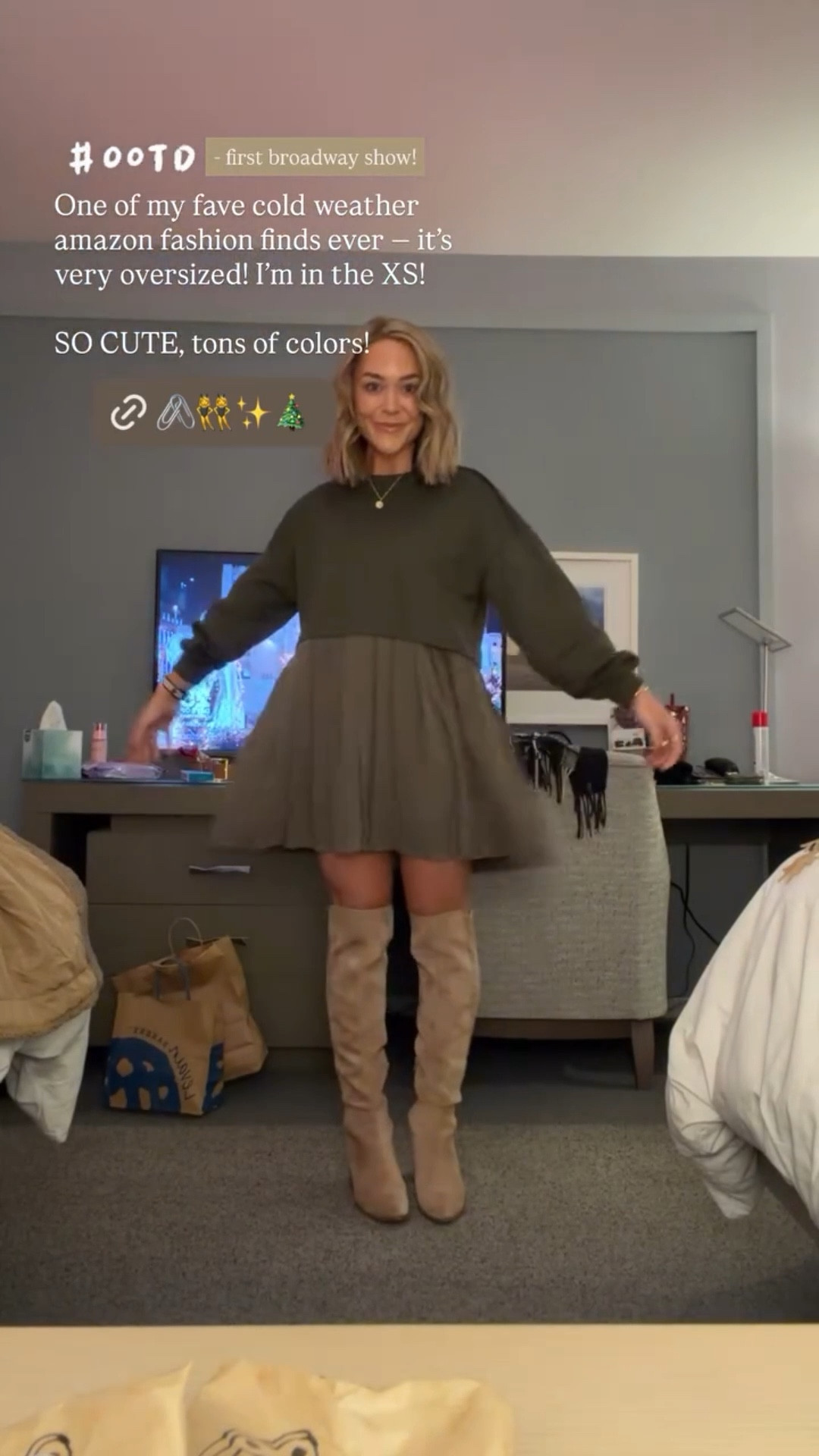 One of my fave cold weather amazon fashion finds ever — it’s very oversized! I’m in the XS! 

SO CUTE, tons of colors! - first broadway show! Boots are old but I linked similar 🤎

Winter style / ootd / nyc / amazon fashion / Holley Gabrielle 

#LTKootd #LTKHoliday #LTKFindsUnder100