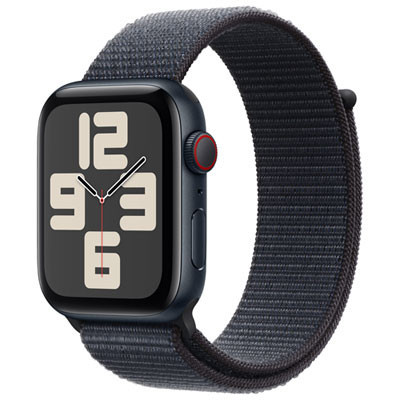 Apple Watch SE (GPS + Cellular) 44mm Midnight Aluminum Case with Ink Sport Loop | Best Buy Canada