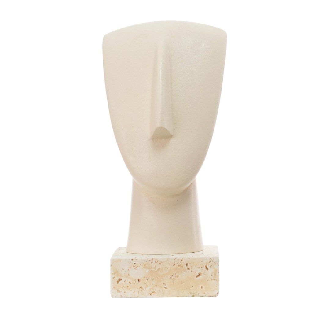 Cycladic Idol Head Sculpture Greek Bust White Stone Statue Art - Etsy | Etsy (US)