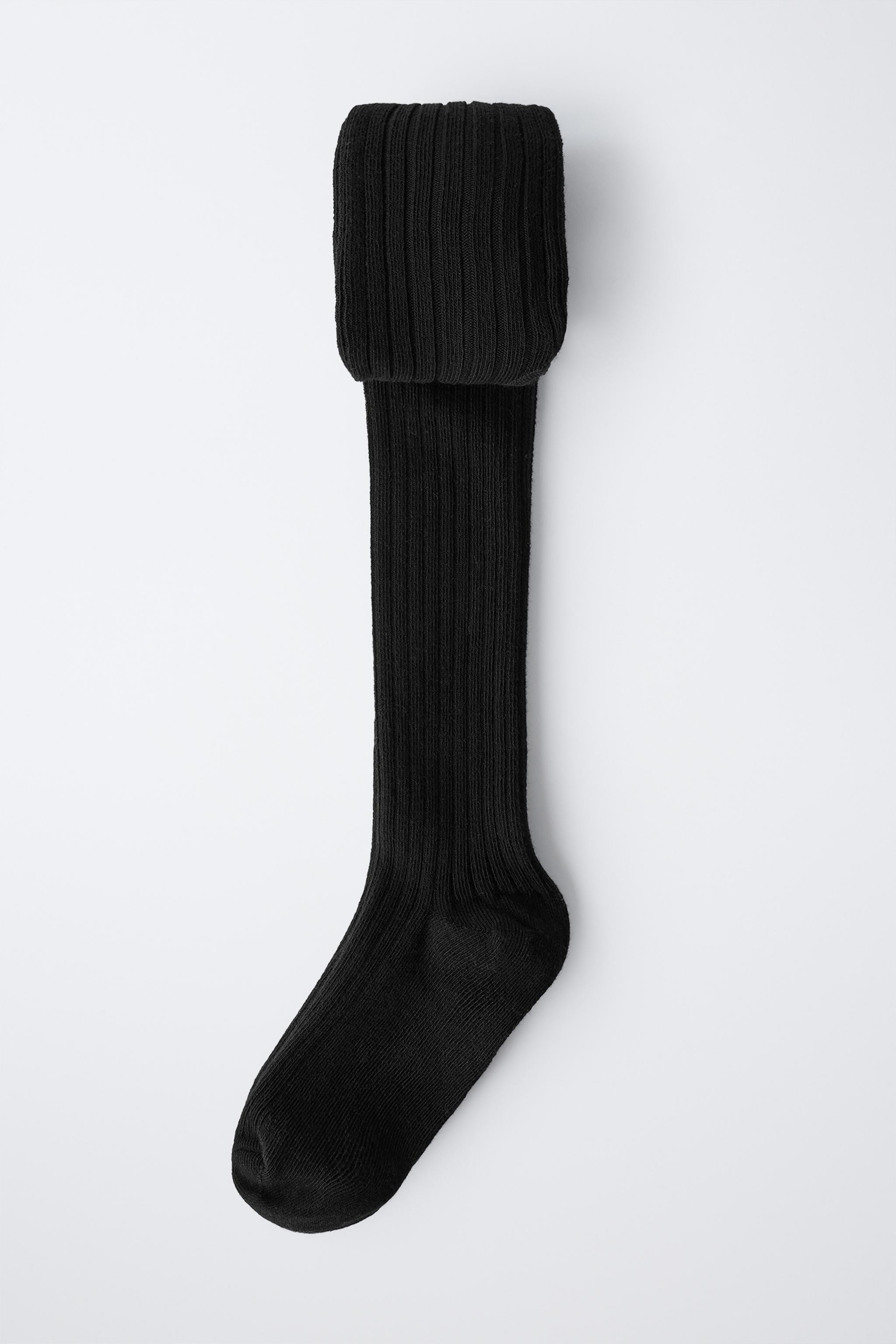 PLAIN RIBBED TIGHTS | Zara US