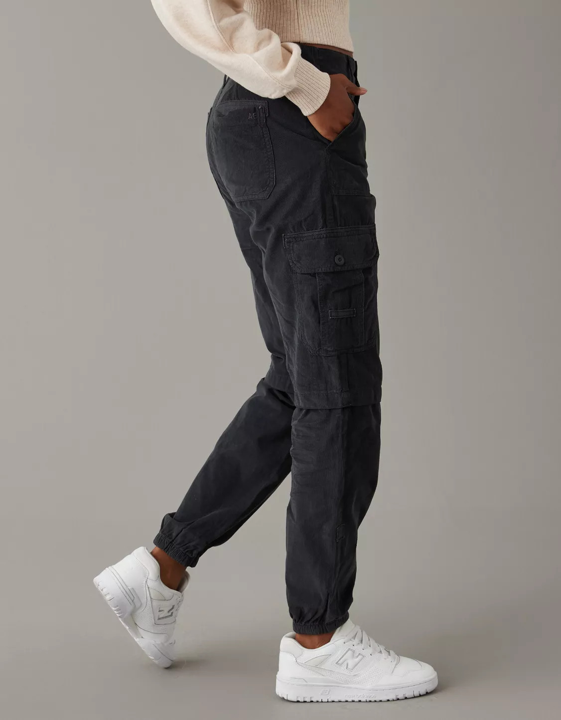 AE Super High-Waisted Baggy Corduroy Cargo Jogger | American Eagle Outfitters (US & CA)