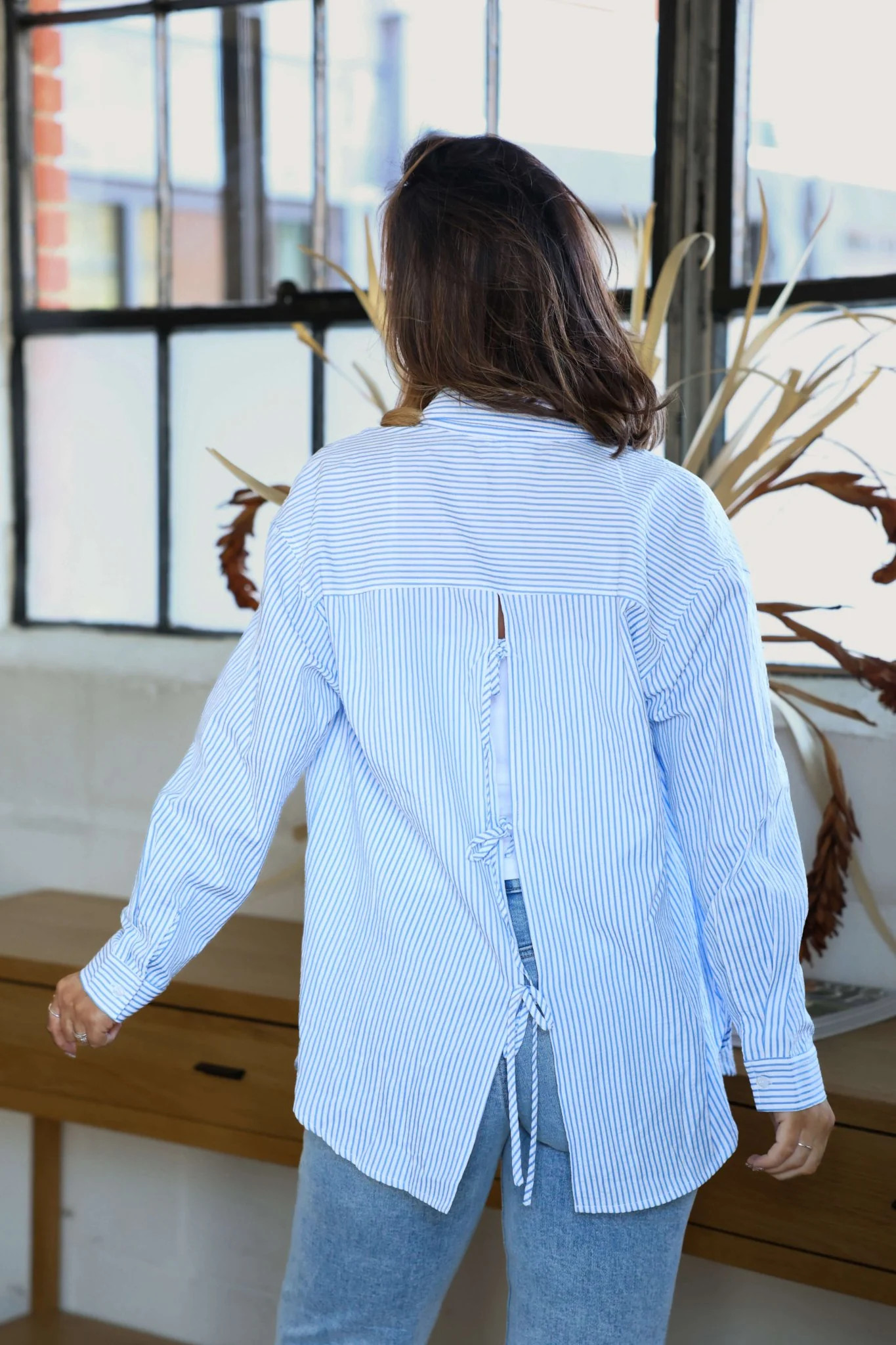 Blue and White Striped Tie Top | Magnolia Boutique