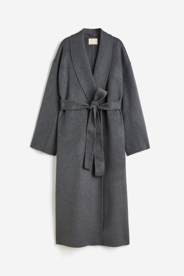 Felted wool coat - Dark grey - Ladies | H&M GB | H&M (UK, MY, IN, SG, PH, TW, HK)