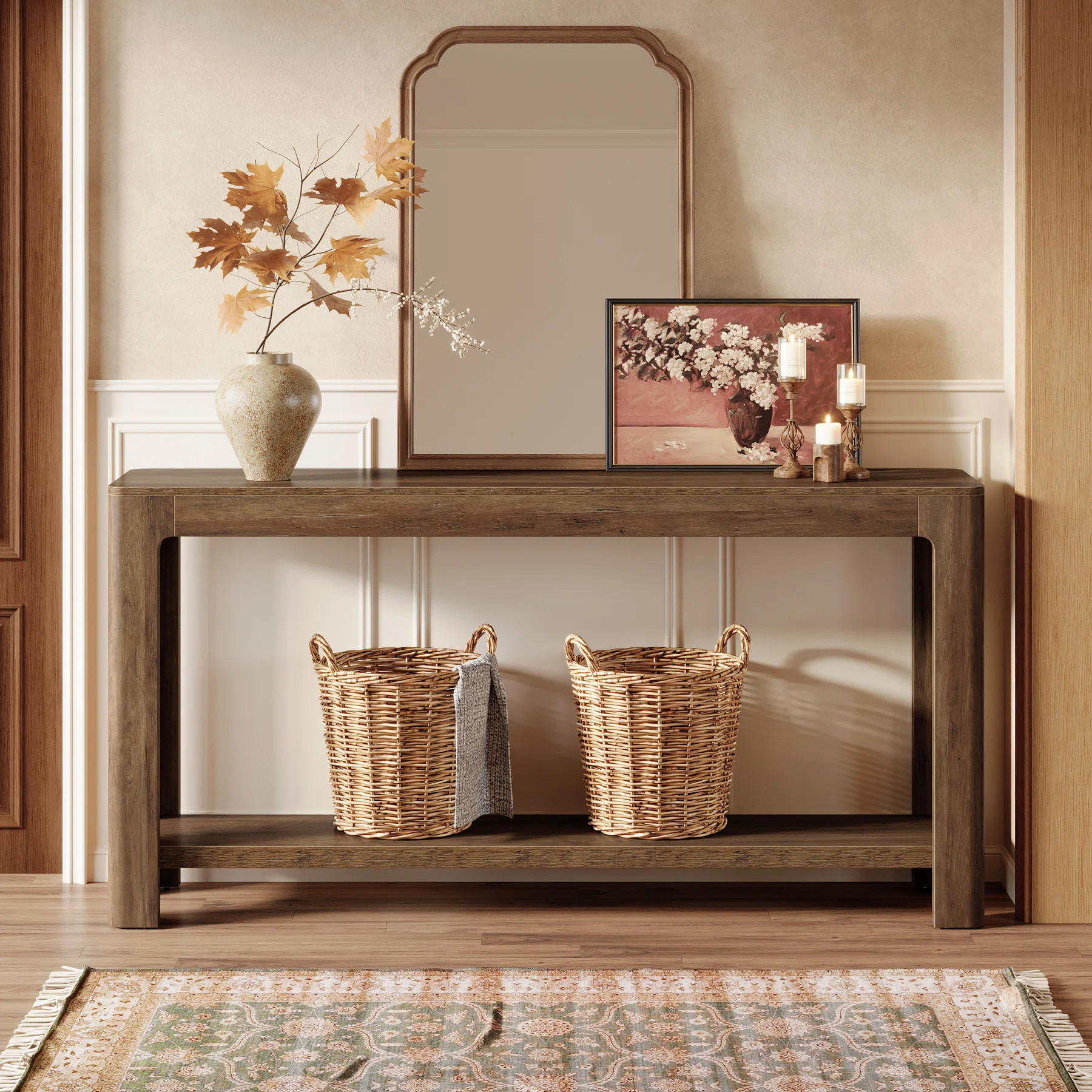 63-Inch Entryway Console Table, 2-Tier Narrow Sofa Table Behind Couch for Foyer, Hallway | Wayfair North America