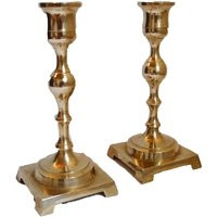 Brass Candlesticks/ Vintage Mid Century Candle Holders/ Midi Size | Etsy (US)