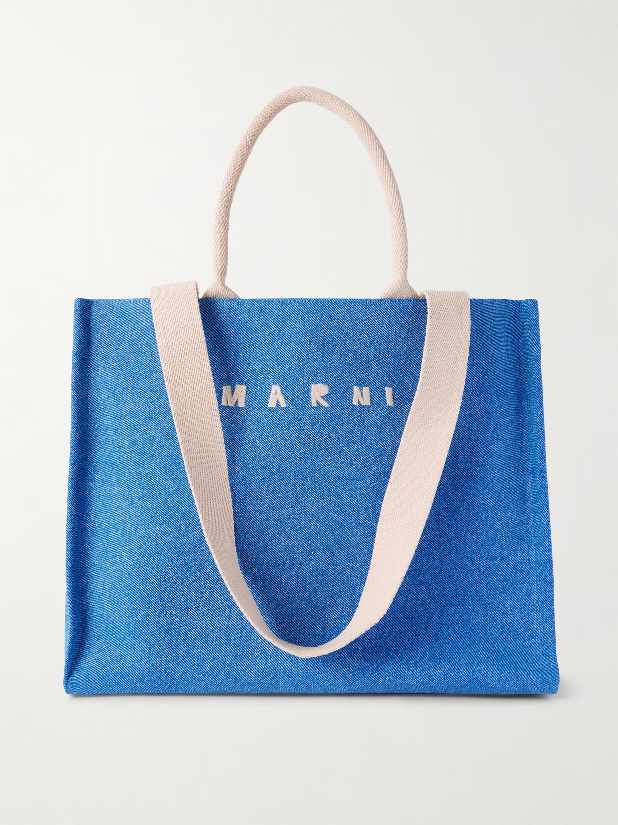 Large East West logo-embroidered denim tote | NET-A-PORTER APAC