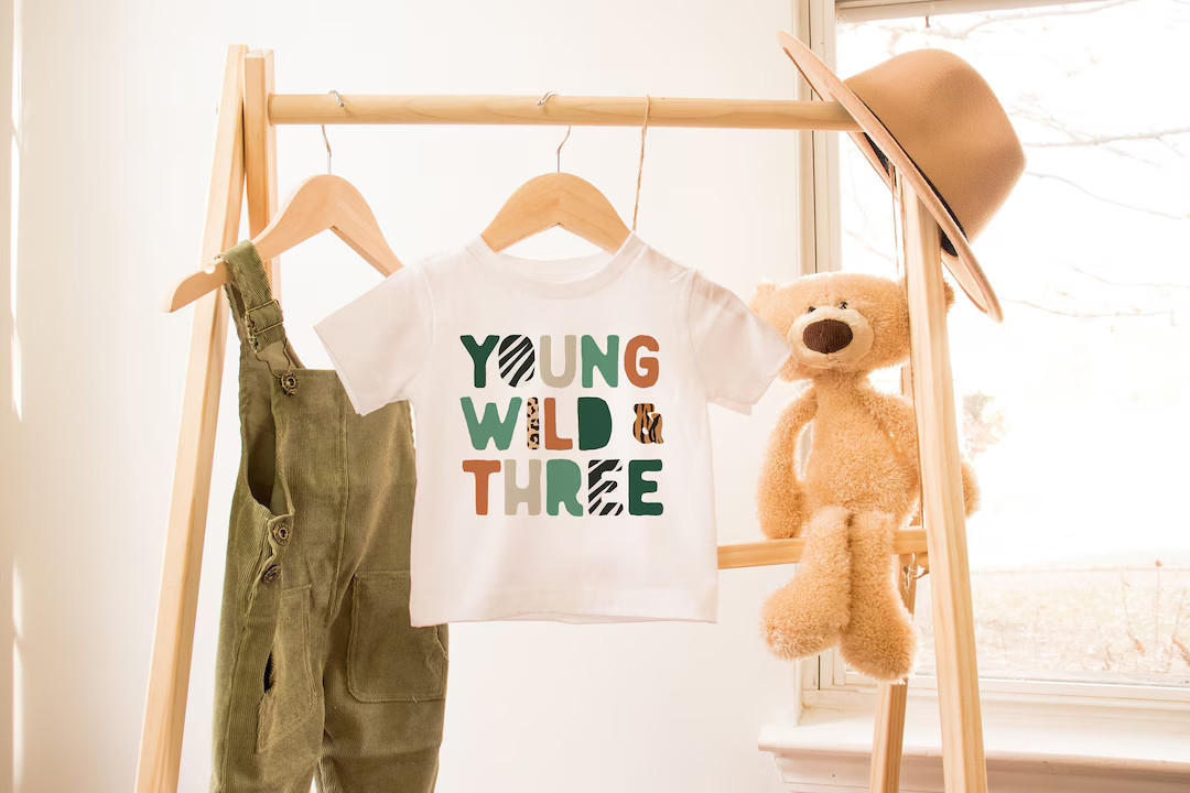 Young Wild and Three Birthday Shirt, 3rd Birthday Outfit, Wild Animal Shirt, Safari Animal Birthd... | Etsy (US)