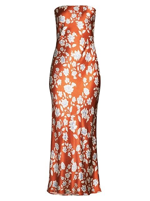 Blossom Floral-Print Satin Maxi Dress | Saks Fifth Avenue