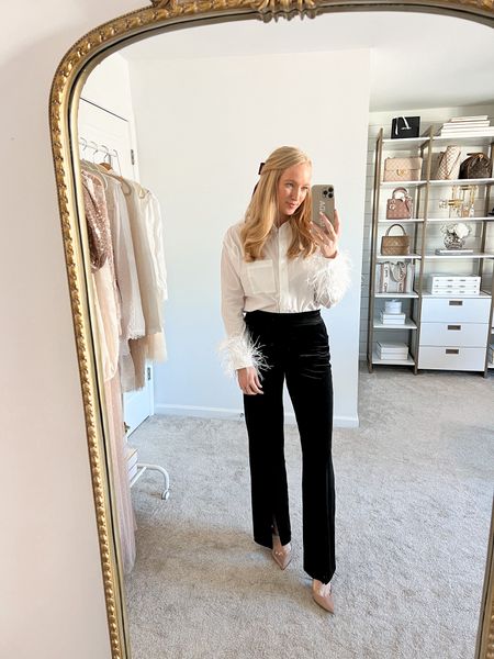 Holiday outfit idea: these velvet pants just launched and they’re on sale 50% off this weekend only! Sizes are going quickly. I sized down to a small for a closer fit. 

Spanx Black Friday sale!

#LTKsalealert #LTKHoliday