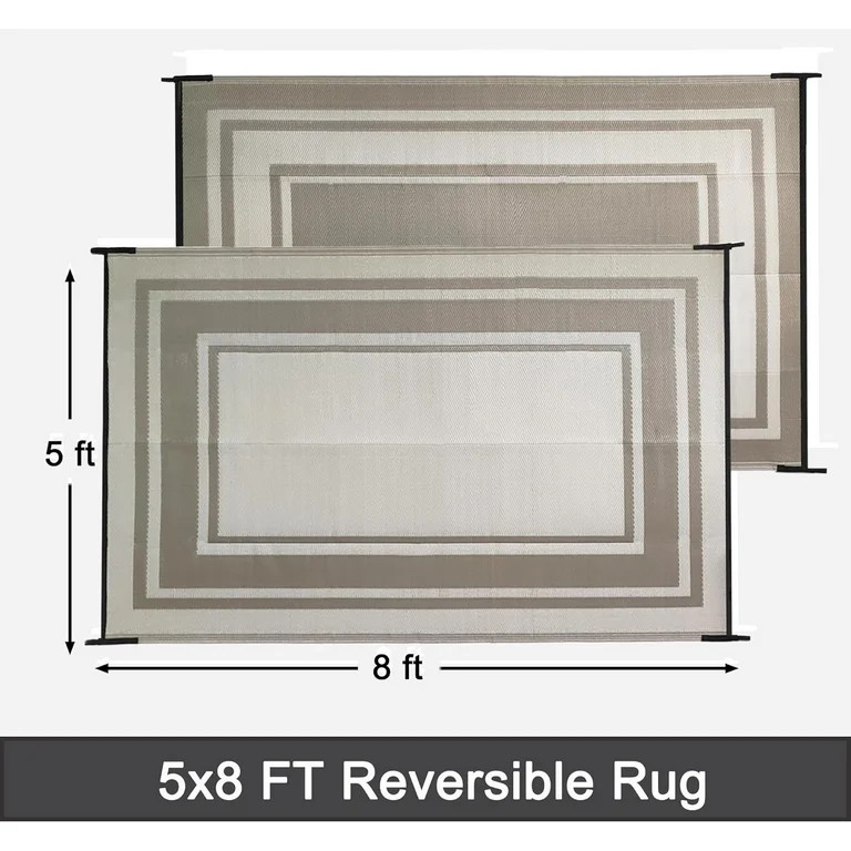 Outdoor Rugs 5x8 for Patios Clearance,Waterproof Mats for Porch,Deck,Plastic Straw Area Rugs for ... | Walmart (US)