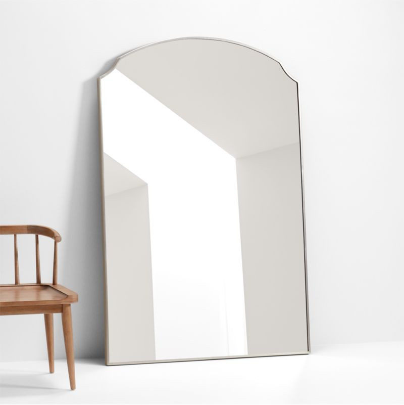 Emmy Pewter Floor Mirror + Reviews | Crate & Barrel | Crate & Barrel