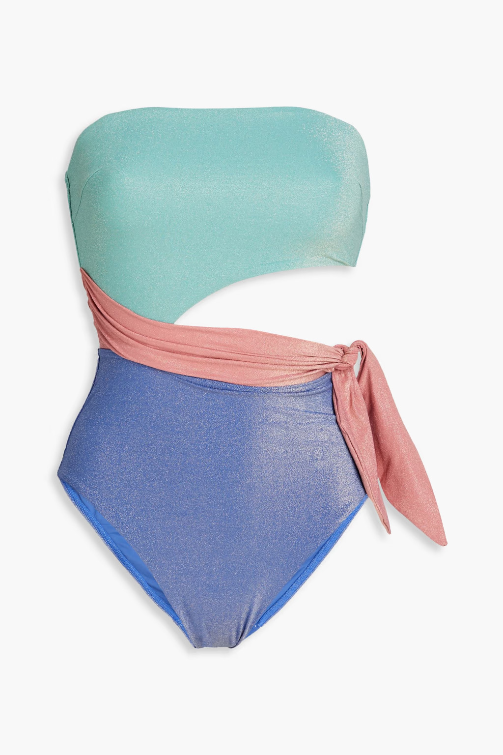 Cutout Lurex bandeau swimsuit | The Outnet (US and CA)