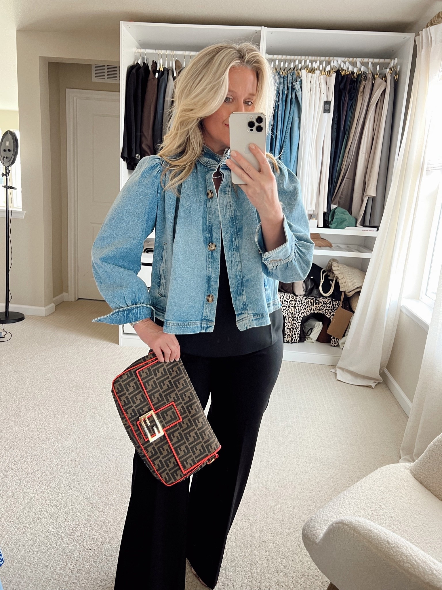 ✨Tap the bell, save and ❤️ for over 40 fashion, midlife style, midsize fashion and luxury looks for less. 

Outfit Physics in this outfit:

✨ The cropped jacket lifts the eye and creates structure.

✨ The monochromatic black base creates one long, uninterrupted line.

✨ The wide-leg pants skim over the hips, thighs, and tummy instead of clinging.

✨ The shorter jacket balances the wider pant leg, creating proportion.

✨ The contrast between the fitted top and flowing pants creates shape without squeezing.

✨ The result is a longer, leaner, more polished silhouette.

The clothes create the shape, not your body. 🤍

👑"Helping you look good, feel good!" - Lindsey Denver

#LTKOver40 #LTKPlusSize #LTKSaleAlert

Comment SHOP below to receive a DM with the link to this post on my LTK ⬇ https://liketk.it/6evMa