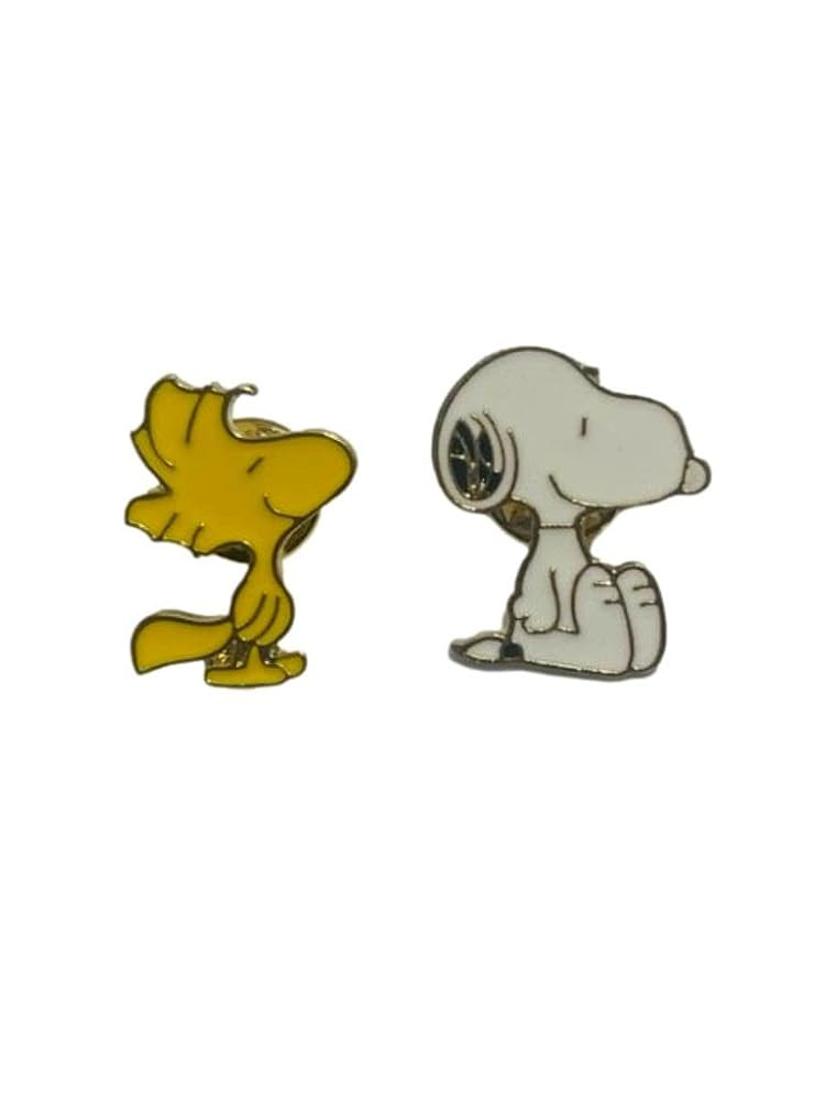 Snoopys Cartoon Woodstock Characters Set of 2 Enamel Metal Pins | Amazon (US)