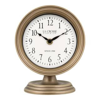 La Crosse Clock 7 In. Mabel Metal TableTop Analog Quartz Clock-404-3229A - The Home Depot | The Home Depot