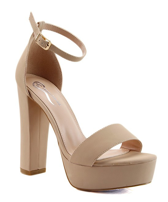 Elegant Footwear Women's Pumps NUDE - Nude Block-Heel Bansy Pump - Women | Zulily