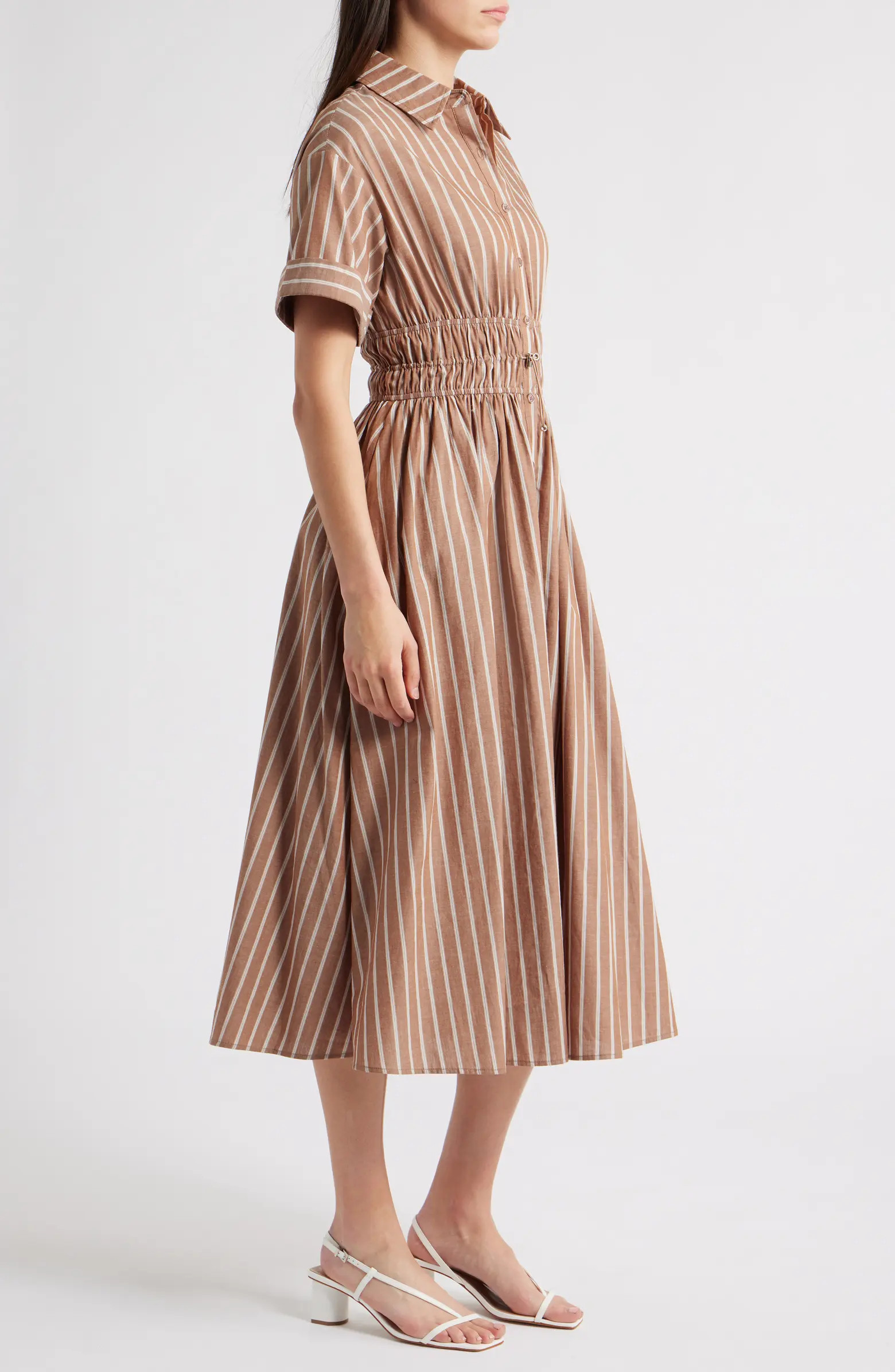 En Saison Stripe Cotton Midi Shirtdress | Nordstrom | Nordstrom