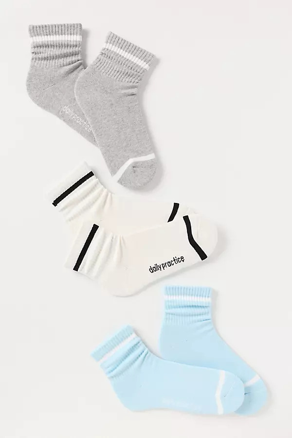 Daily Practice Stripe Crew Socks, Set of 3 | Anthropologie (US)
