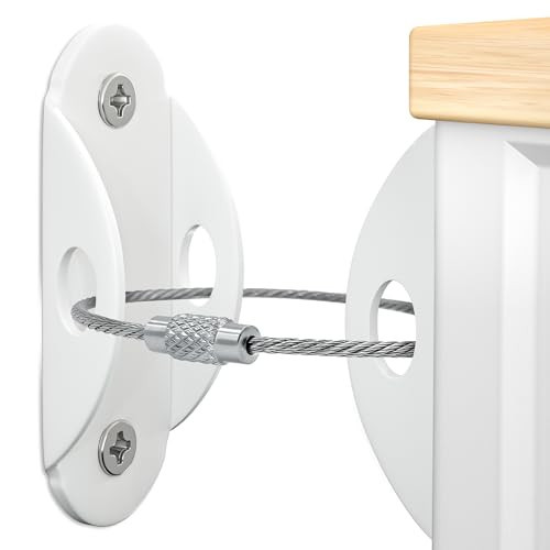 Booda Brand Furniture Anchors (6 Pack) for Baby Proofing, Furniture Straps Anti Tip Furniture Anchor Securing 400 lbs/Keep Baby Pet Safety from Falling Furniture, Metal White Earthquake Straps | Amazon (US)