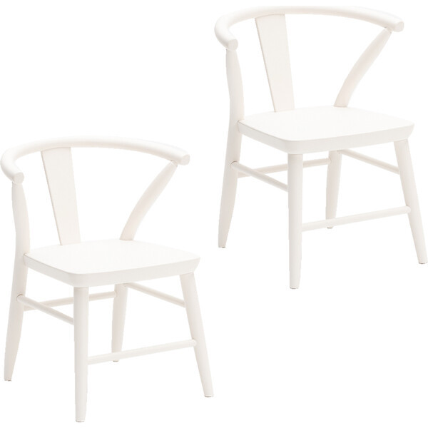 Crescent Chairs Pair, White | Maisonette