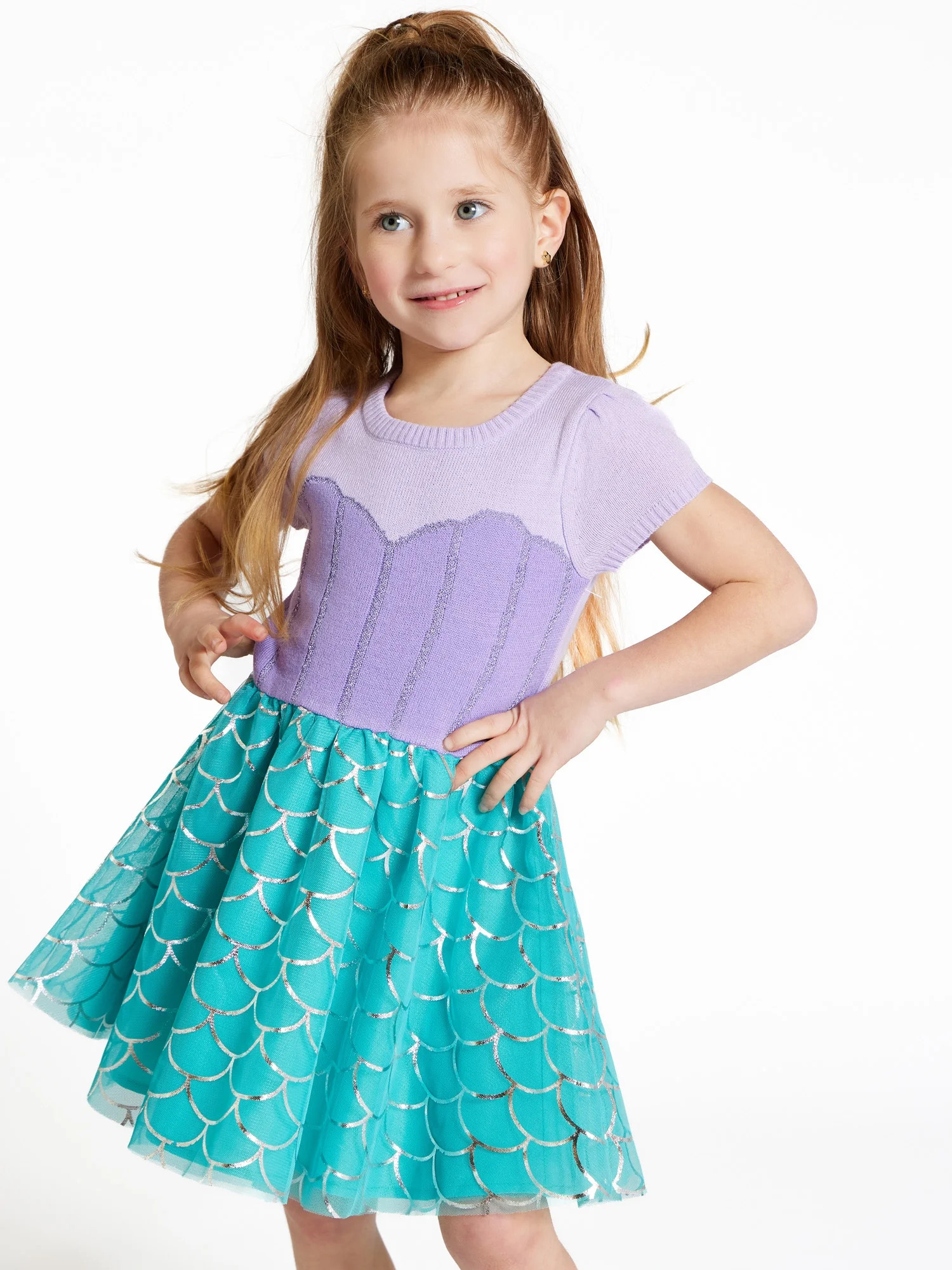 Disney Toddler Girls Little Mermaid Cosplay Dress, Sizes 12M-5T | Walmart (US)