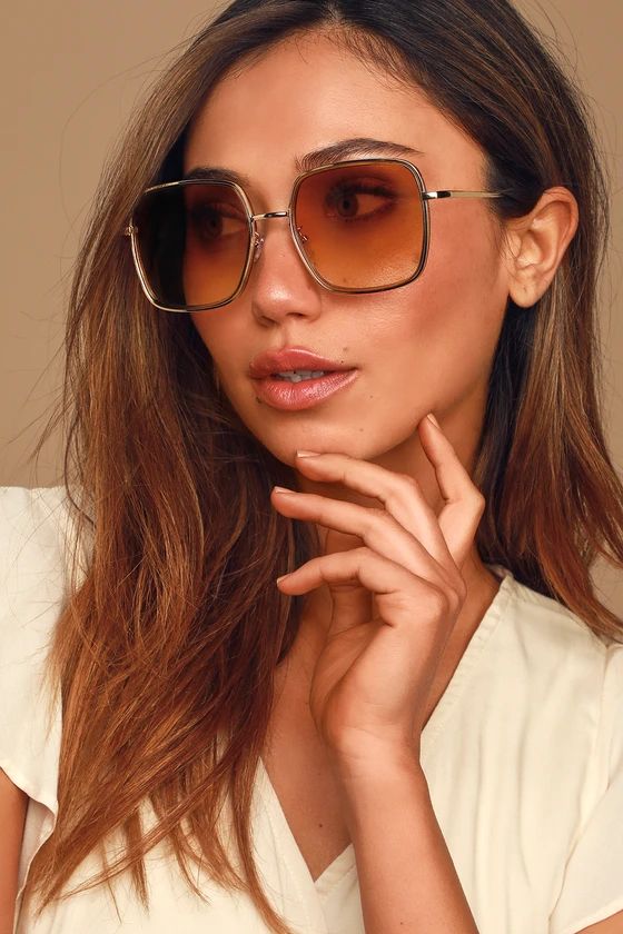 Lots to Love Gold and Brown Oversized Sunglasses | Lulus (US)