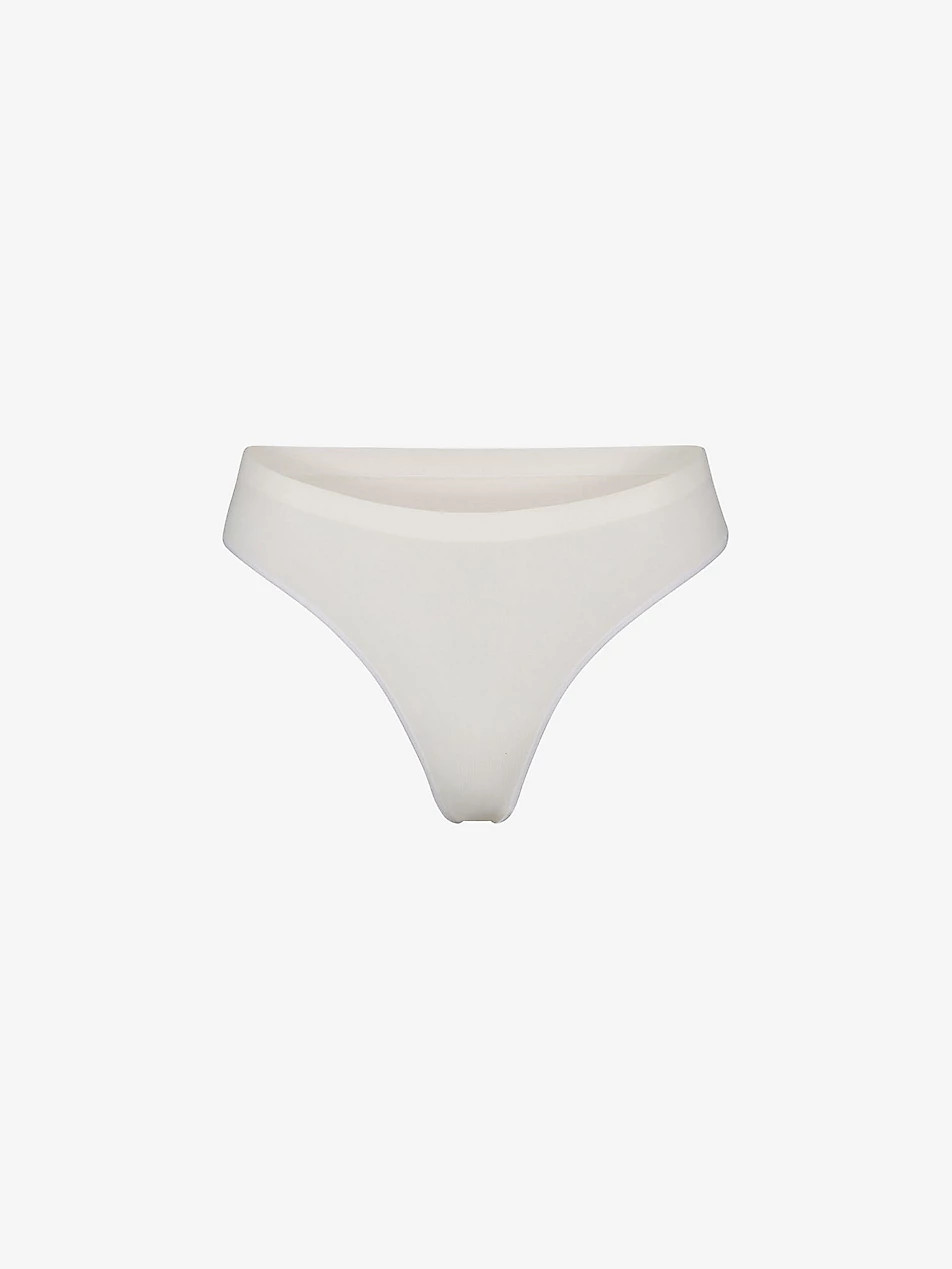 Smoothing mid-rise stretch-woven thong | Selfridges