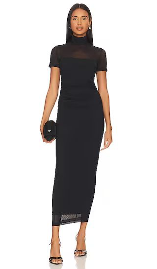Dominique Midi Dress in Black | Revolve Clothing (Global)