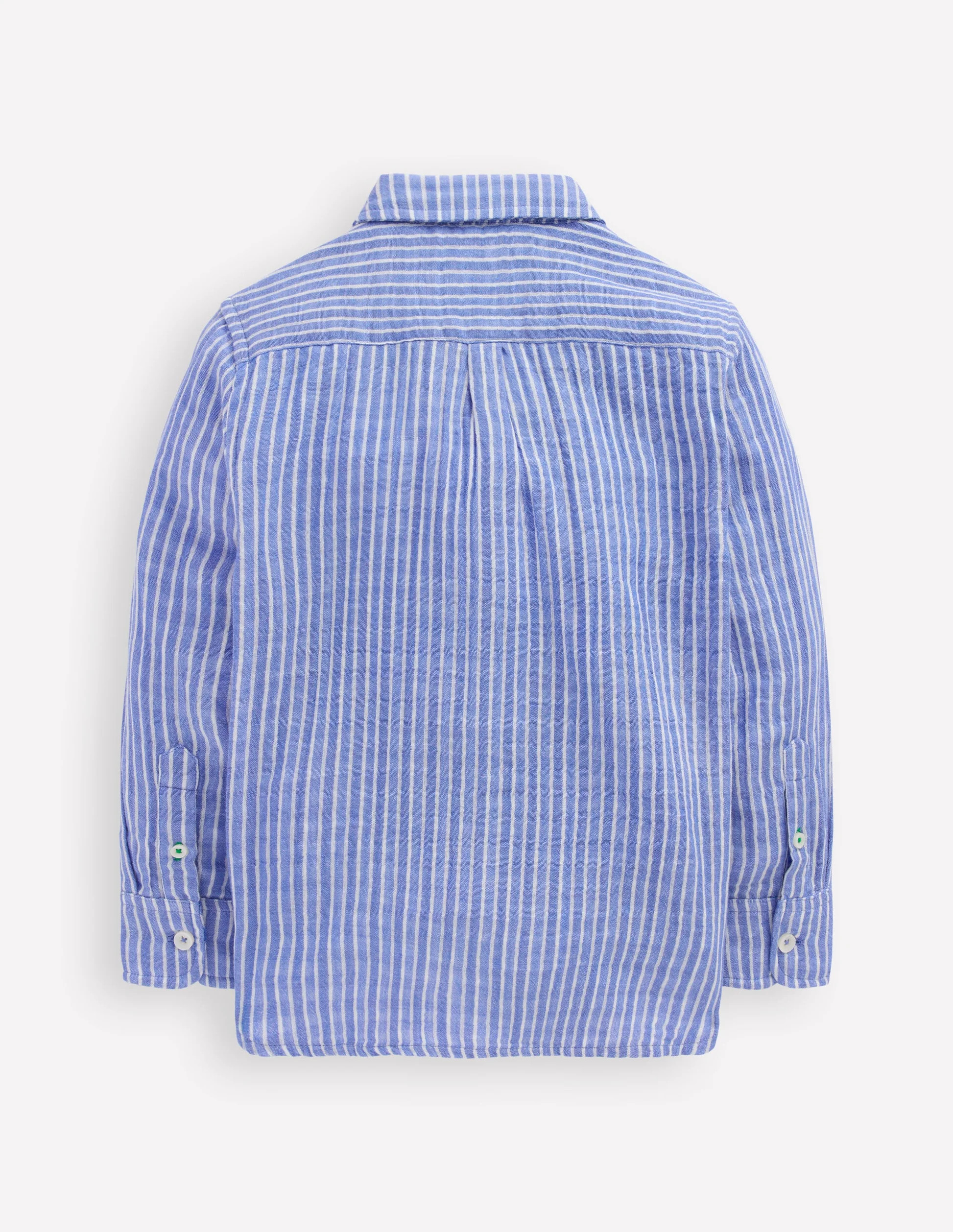Double Cloth long Sleeve Shirt-Blue Stripe and Gingham | Boden (US)