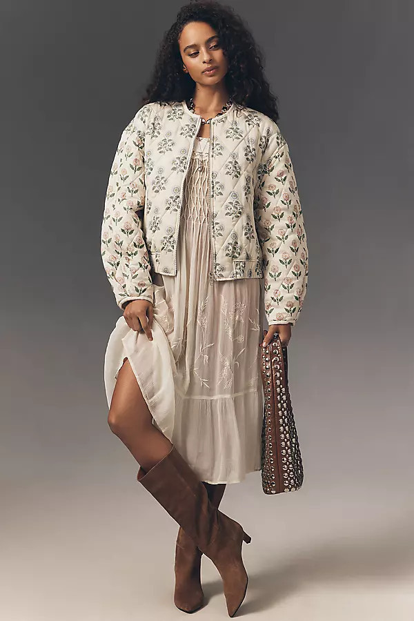 Block Party Floral Quilted Jacket | Anthropologie (US)