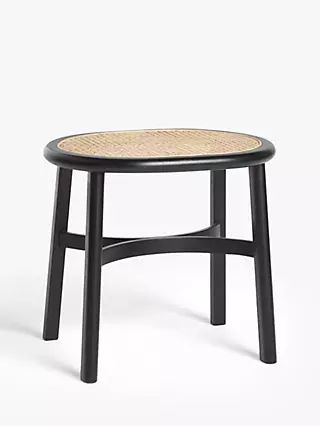 John Lewis & Partners Rattan Dressing Table Stool, Black | John Lewis UK