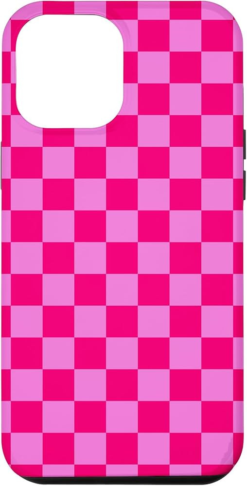 iPhone 12 Pro Max Pink Checkered Cute Checkerboard Pattern Case | Amazon (US)