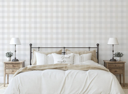 Greige Plaid Wallpaper