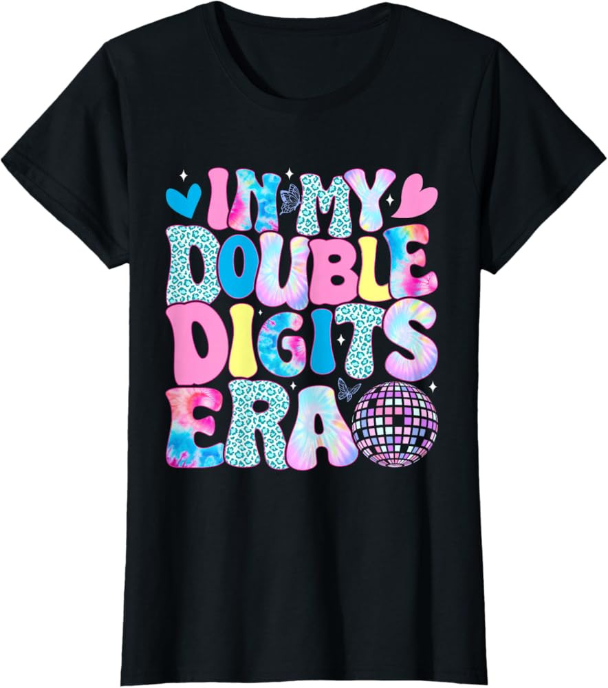 in My Double Digits Era Retro 10 Year Old 10th Birthday Girl T-Shirt | Amazon (US)